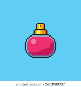 Vector Illustration of Perfume Bottle with Pixel Art Design, perfect for game assets themed designs