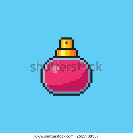 Vector Illustration of Perfume Bottle with Pixel Art Design, perfect for game assets themed designs