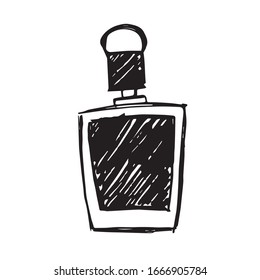 Ilustración vectorial del icono del producto Cosméticos Perfume en fondo aislado. Utilice este icono de dibujo manual o esbozo para diseño gráfico, póster, diseño de Pantalones y mucho más.