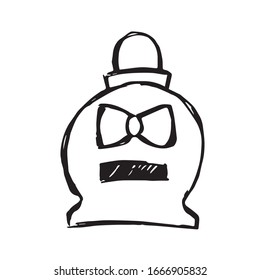 Ilustración vectorial del icono del producto Cosméticos Perfume en fondo aislado. Utilice este icono de dibujo manual o esbozo para diseño gráfico, póster, diseño de Pantalones y mucho más.