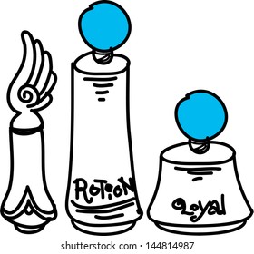 Ilustración vectorial de los perfumes