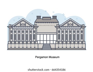 Vector illustration of Pergamon Museum, Berlin, Germany.