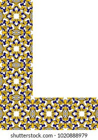 Vector illustration of persian corner ornament stencil for decor