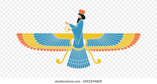 Vector illustration of Persian god on transparent background