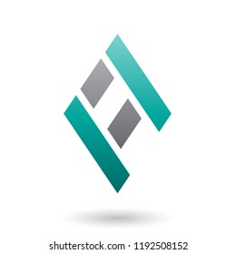 Vector Illustration of Persian Green and Black Diamond Shaped Letter A isolated on a White Background
