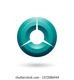 Vector Illustration of Persian Green Glossy Shaded Circle isolated on a white background