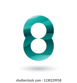 Ilustración vectorial de un icono verde persa para el número 8 aislado en un fondo blanco