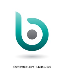 Ilustración vectorial de un icono negrita verde persa para la letra B aislada en un fondo blanco