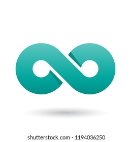 Vector Illustration of Persian Green Thick Infinity Symbol isolated on a White Background