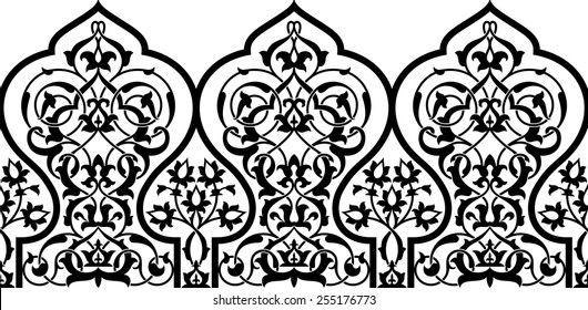 Vector illustration of persian ornamental border