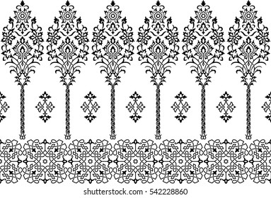 Vector illustration of persian ornamental border for your design. black on the white background. 