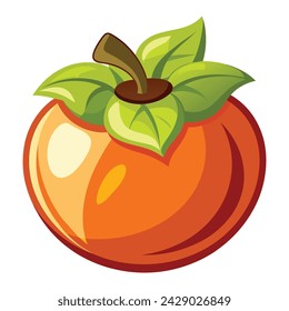 Vector de ilustración de caqui en blanco