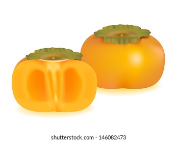 vector illustration . Persimmons on white background