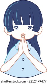 Vector Illustration Of A Person Apologizing With Hands Together