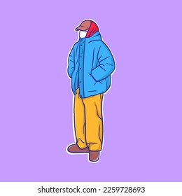 vector illustration of a person character wearing a summer outfit