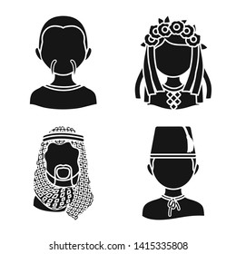 Vector illustration of person and culture icon. Collection of person and race  vector icon for stock.