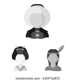 Vector illustration of person and culture icon. Collection of person and race stock vector illustration.