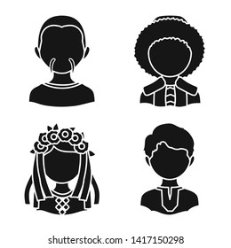 Vector illustration of person and culture logo. Collection of person and race  vector icon for stock.