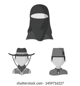 Vector illustration of person and culture logo. Collection of person and race vector icon for stock.