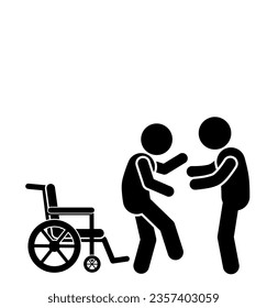 vector illustration of a person with a disability sitting in a wheelchair