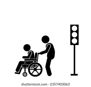 vector illustration of a person with a disability sitting in a wheelchair