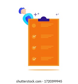 Vector illustration of person to do list