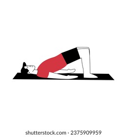 Vektorgrafik einer Person, die Yoga macht
