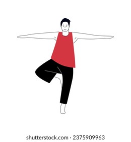 ilustración vectorial de una persona haciendo yoga