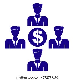 Vector Illustration of Person with Dollar Icon in Blue
