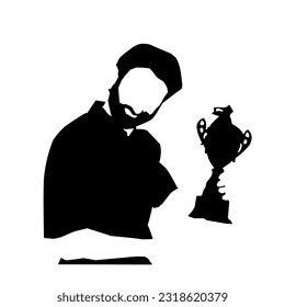 Vektorgrafik einer Person, die eine Trophäe bekommt