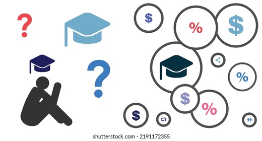 Vektorgrafik von Personen, die Schwierigkeiten haben, für die Schulbildung Finanzkrise zu bezahlen