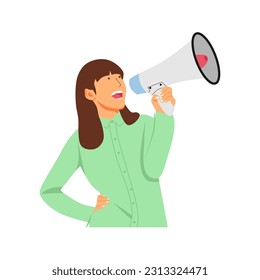 vector illustration of a person holding a megaphone