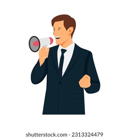 vector illustration of a person holding a megaphone