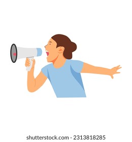 vector illustration of a person holding a megaphone