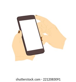 Vektorgrafik von Person, die Smartphone hält, Handheld-Smartphone