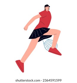 vector illustration of person jumping flying