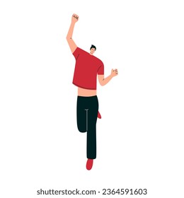 vector illustration of person jumping flying