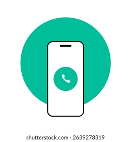 Vector Illustration of a Person Making a Phone Call with a Smartphone