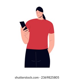 Vektorgrafik von Smartphone spielenden Personen