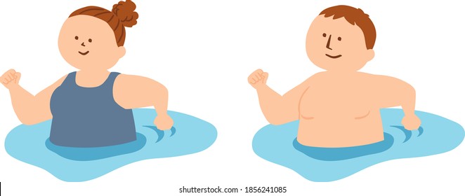 Vector illustration of person with a plump body