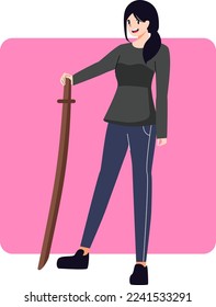 Vektorgrafik einer Person in einem Posskämpfer
