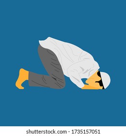 Vector Illustration Person Prostrating Stock Vector (Royalty Free ...