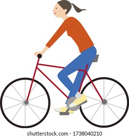 vector illustration of a person riding a bicycle