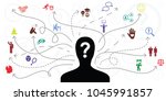 vector illustration of person silhouette and arrows for different life activities selection and preferences