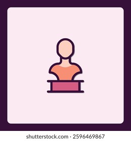 Vector Illustration of Person Speaking at Podium, Isolated Icon Design