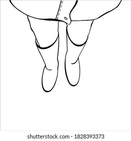 Vektorgrafik einer Person, die in Gummistiefeln, Jeans und Jacke steht. Handgezeichnete lineare Ikone im Doodle-Stil.
Herbstdekoration.