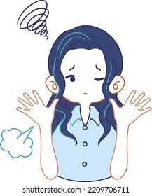 Vector illustration of a person in a state of limbo