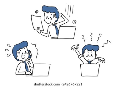 Ilustración vectorial de una persona que lucha en el trabajo