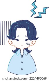 Vector illustration of a person suffering from ill health