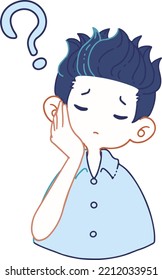 Vector illustration of a person suffering from skin problems